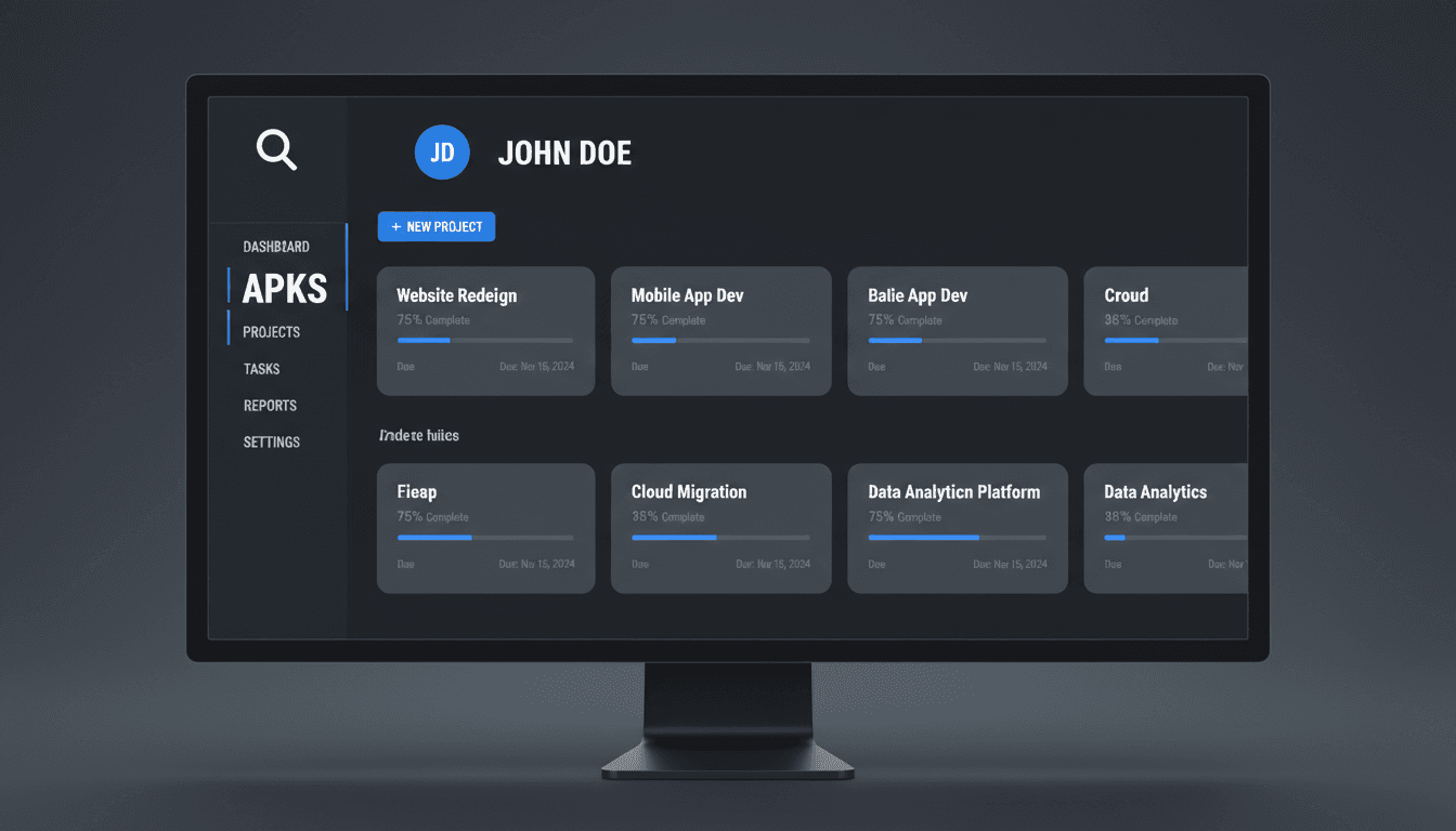 professional desktop application interface with modern dark theme and clean minimalist layout